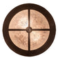 Meyda Lighting Fly Fishing Creek 16" 2-Light Mahogany Bronze Flush Mount Light With Silver Mica Shade Glass