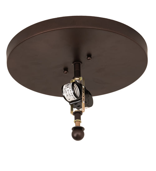 Meyda Lighting Fly Fishing Creek 16" 2-Light Mahogany Bronze Flush Mount Light With Silver Mica Shade Glass