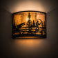Meyda Lighting Fly Fishing Creek 16" 2-Light Oil Rubbed Bronze Wall Sconce With Amber Mica Shade Glass