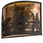Meyda Lighting Fly Fishing Creek 16" 2-Light Oil Rubbed Bronze Wall Sconce With Amber Mica Shade Glass