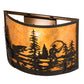 Meyda Lighting Fly Fishing Creek 16" 2-Light Oil Rubbed Bronze Wall Sconce With Amber Mica Shade Glass