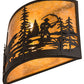 Meyda Lighting Fly Fishing Creek 16" 2-Light Oil Rubbed Bronze Wall Sconce With Amber Mica Shade Glass