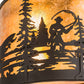 Meyda Lighting Fly Fishing Creek 16" 2-Light Oil Rubbed Bronze Wall Sconce With Amber Mica Shade Glass