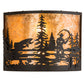 Meyda Lighting Fly Fishing Creek 16" 2-Light Oil Rubbed Bronze Wall Sconce With Amber Mica Shade Glass