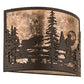 Meyda Lighting Fly Fishing Creek 16" 2-Light Oil Rubbed Bronze Wall Sconce With Silver Mica Shade Glass