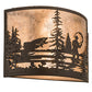 Meyda Lighting Fly Fishing Creek 16" 2-Light Oil Rubbed Bronze Wall Sconce With Silver Mica Shade Glass