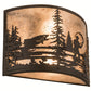 Meyda Lighting Fly Fishing Creek 16" 2-Light Oil Rubbed Bronze Wall Sconce With Silver Mica Shade Glass