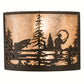 Meyda Lighting Fly Fishing Creek 16" 2-Light Oil Rubbed Bronze Wall Sconce With Silver Mica Shade Glass