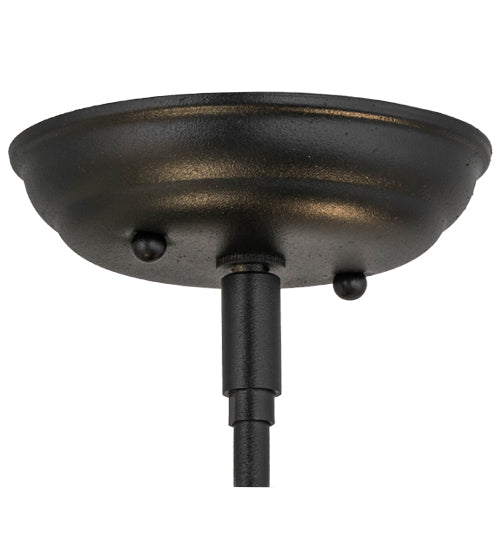 Meyda Lighting Fly Fishing Creek 16" 2-Light Textured Black Flush Mount Light With Frosted Granite Art Shade Glass