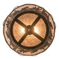 Meyda Lighting Fly Fishing Creek 17" 2-Light Dark Burnished Antique Copper Flush Mount Light With Silver Mica Shade Glass