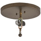 Meyda Lighting Fly Fishing Creek 17" 2-Light Dark Burnished Antique Copper Flush Mount Light With Silver Mica Shade Glass