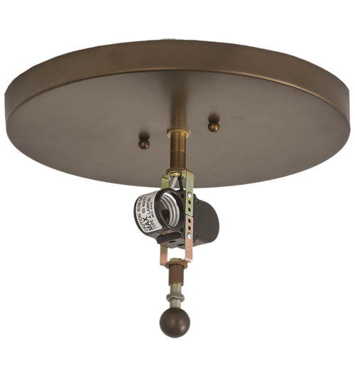 Meyda Lighting Fly Fishing Creek 17" 2-Light Dark Burnished Antique Copper Flush Mount Light With Silver Mica Shade Glass