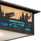 Meyda Lighting Fly Fishing Creek 17"Sq 3-Light Black Patina Pendant Light With Multi-Colored Shade Glass
