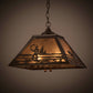 Meyda Lighting Fly Fishing Creek 22" 2-Light Industrial Steel Pendant Light With Silver Mica Shade Glass