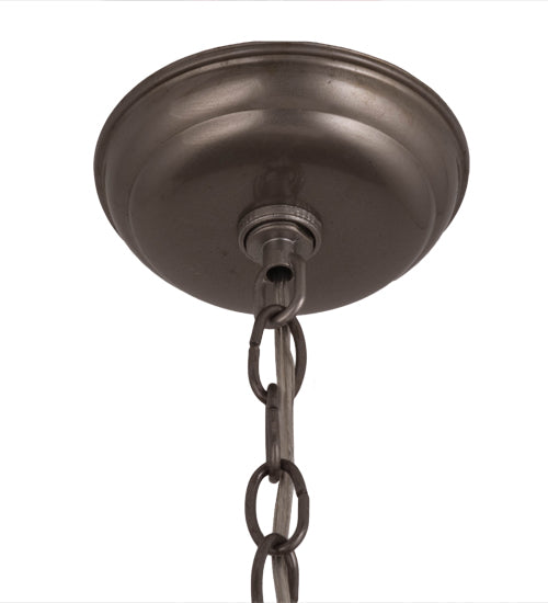 Meyda Lighting Fly Fishing Creek 22" 2-Light Industrial Steel Pendant Light With Silver Mica Shade Glass