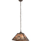 Meyda Lighting Fly Fishing Creek 22" 2-Light Industrial Steel Pendant Light With Silver Mica Shade Glass