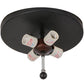 Meyda Lighting Fly Fishing Creek 22" 4-Light Textured Black Flush Mount Light With Silver Mica Shade Glass