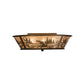 Meyda Lighting Fly Fishing Creek 23" 4-Light Antique Copper Flush Mount Light With Silver Mica Shade Glass