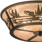 Meyda Lighting Fly Fishing Creek 23" 4-Light Antique Copper Flush Mount Light With Silver Mica Shade Glass