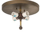 Meyda Lighting Fly Fishing Creek 23" 4-Light Antique Copper Flush Mount Light With Silver Mica Shade Glass