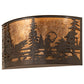 Meyda Lighting Fly Fishing Creek 32" 4-Light Timeless Bronze Wall Sconce With Amber Mica Shade Glass