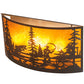 Meyda Lighting Fly Fishing Creek 32" 4-Light Timeless Bronze Wall Sconce With Amber Mica Shade Glass