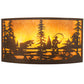 Meyda Lighting Fly Fishing Creek 32" 4-Light Timeless Bronze Wall Sconce With Amber Mica Shade Glass