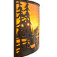 Meyda Lighting Fly Fishing Creek 32" 4-Light Timeless Bronze Wall Sconce With Amber Mica Shade Glass