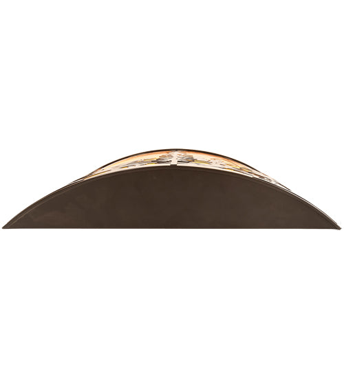 Meyda Lighting Fly Fishing Creek 32" 4-Light Timeless Bronze Wall Sconce With Amber Mica Shade Glass