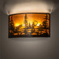 Meyda Lighting Fly Fishing Creek 32" 4-Light Timeless Bronze Wall Sconce With Amber Mica Shade Glass