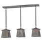 Meyda Lighting Fly Fishing Creek 37" 3-Light Industrial Steel Bass Island Pendant Light With Silver Mica Shade Glass