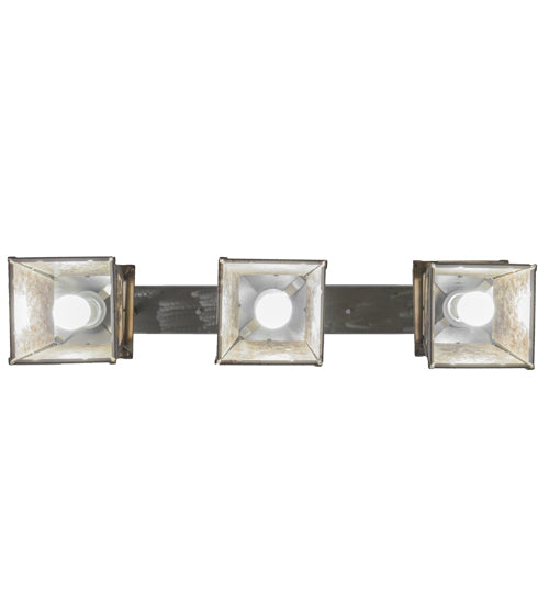 Meyda Lighting Fly Fishing Creek 37" 3-Light Industrial Steel Bass Island Pendant Light With Silver Mica Shade Glass