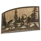 Meyda Lighting Fly Fishing Creek 42" 4-Light Antique Copper Wall Sconce With Beige Iridescent Shade Glass