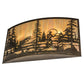 Meyda Lighting Fly Fishing Creek 42" 4-Light Antique Copper Wall Sconce With Beige Iridescent Shade Glass