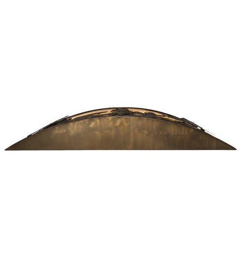 Meyda Lighting Fly Fishing Creek 42" 4-Light Antique Copper Wall Sconce With Beige Iridescent Shade Glass