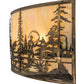 Meyda Lighting Fly Fishing Creek 42" 4-Light Antique Copper Wall Sconce With Beige Iridescent Shade Glass