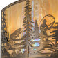 Meyda Lighting Fly Fishing Creek 42" 4-Light Antique Copper Wall Sconce With Beige Iridescent Shade Glass