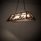 Meyda Lighting Fly Fishing Creek 48" 6-Light Antique Copper Island Pendant Light With Silver Mica Shade Glass