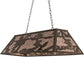 Meyda Lighting Fly Fishing Creek 48" 6-Light Antique Copper Island Pendant Light With Silver Mica Shade Glass