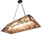 Meyda Lighting Fly Fishing Creek 48" 6-Light Antique Copper Island Pendant Light With Silver Mica Shade Glass