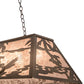 Meyda Lighting Fly Fishing Creek 48" 6-Light Antique Copper Island Pendant Light With Silver Mica Shade Glass