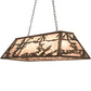 Meyda Lighting Fly Fishing Creek 48" 6-Light Antique Copper Island Pendant Light With Silver Mica Shade Glass