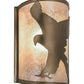 Meyda Lighting Flying Hawk 8" Antique Copper Left Wall Sconce With Silver Mica Shade Glass