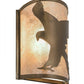 Meyda Lighting Flying Hawk 8" Antique Copper Left Wall Sconce With Silver Mica Shade Glass