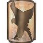 Meyda Lighting Flying Hawk 8" Antique Copper Left Wall Sconce With Silver Mica Shade Glass