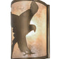 Meyda Lighting Flying Hawk 8" Antique Copper Right Wall Sconce With Silver Mica Shade Glass