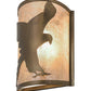 Meyda Lighting Flying Hawk 8" Antique Copper Right Wall Sconce With Silver Mica Shade Glass