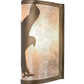 Meyda Lighting Flying Hawk 8" Antique Copper Right Wall Sconce With Silver Mica Shade Glass