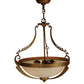 Meyda Lighting Focus 21" 3-Light Spanish Gold Pendant Light With Creme Carrare Idalight Shade