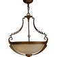 Meyda Lighting Focus 21" 3-Light Spanish Gold Pendant Light With Creme Carrare Idalight Shade